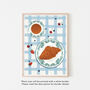 Croissant And Coffee Breakfast Art Print, thumbnail 3 of 5