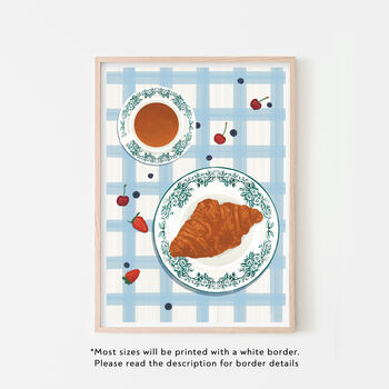 Croissant And Coffee Breakfast Art Print, 3 of 5