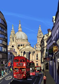 St Paul's Cathedral, London Illustration Print, 2 of 2