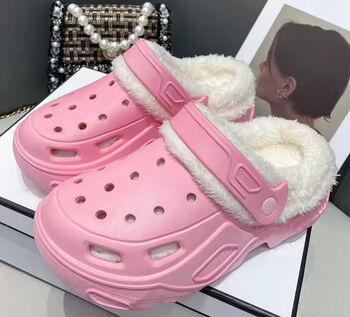 Lined Fluffy Crocs, 2 of 4