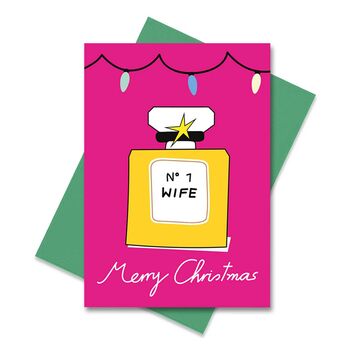Number One Wife Perfume Merry Christmas Card, 3 of 3
