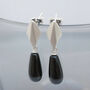 Silver Deco Dropper Earrings With Onyx, thumbnail 4 of 10