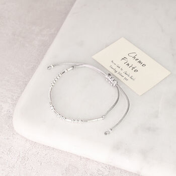 Silver 925 Cancer Support Chemo Finito Morse Code Bracelet, 4 of 7