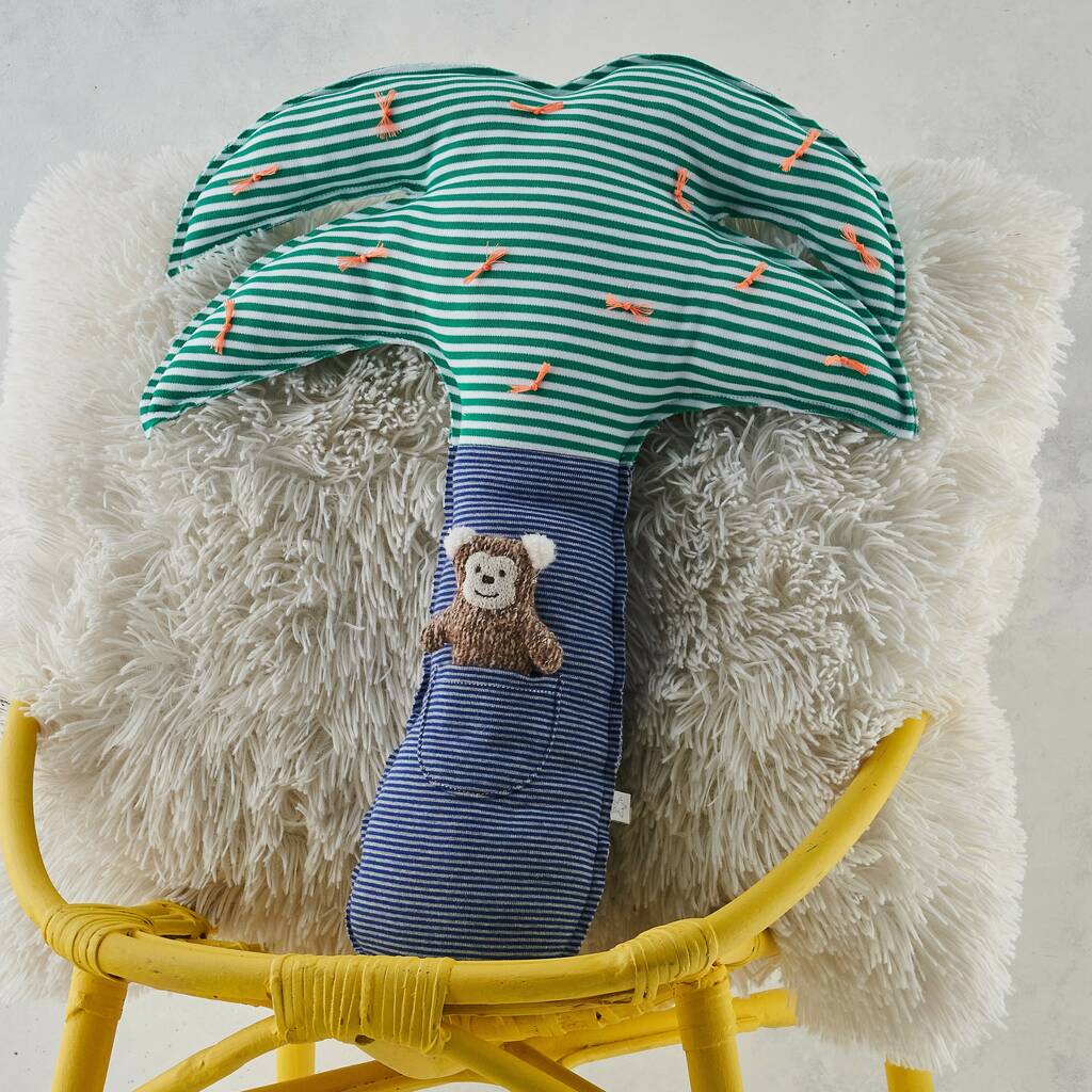 palm tree and monkey cuddly toy by albetta