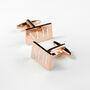 Personalised Rectangle Rose Gold Plated Cufflinks, thumbnail 3 of 7