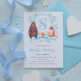 Blue Woodland Baby Shower Invitations, thumbnail 2 of 4