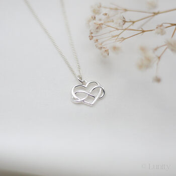 16th Birthday Necklace – Sterling Silver Heart Infinity Charm, Personalised Jewellery Gift For Her, 7 of 7