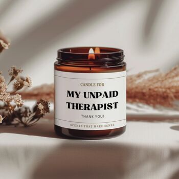 Birthday Gift For Friend Funny Candle Thank You Unpaid Therapist, 9 of 9