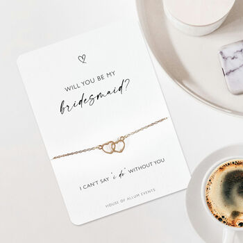Will You Be My Bridesmaid Cute Heart Bridal Proposal Bracelet, 2 of 6