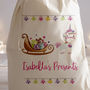 Unicorn Sleigh Personalised Christmas Present Sack, thumbnail 2 of 3