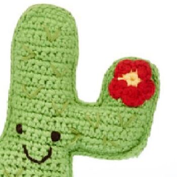 Handmade Cactus Buddy Red Fair Trade Toy, 4 of 4