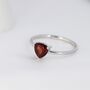 Sterling Silver Genuine Trillion Cut Garnet Ring, thumbnail 4 of 12