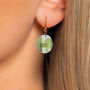 Olive Green Abstract Circular Earrings • Gold Plated Sterling Silver Hooks, thumbnail 2 of 8