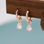Sterling Silver Pear Cut Cz Droplet Hoop Earrings, thumbnail 6 of 12