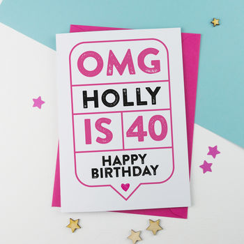 Omg 40th Birthday Card Personalised, 3 of 3