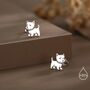 Sterling Silver West Highland Terrier / Westie Stud Earrings, thumbnail 6 of 12