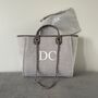 Personalised Grey Large Chain Tote Beach Bag, thumbnail 2 of 9