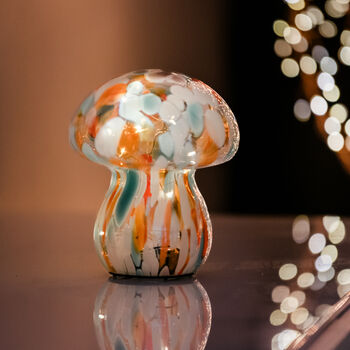 Orange And Mint Mushroom Table Lamps, 5 of 8