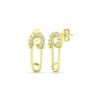 Sterling Silver Jewelled Mini Safety Pin Stud Earring, thumbnail 5 of 9