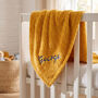 Personalised Mustard Honeycomb Baby Blanket, thumbnail 1 of 12