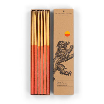 Thin Taper Candles Two Colour Sets Of 12, 8 of 12