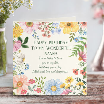 Happy Birthday Grandmother Personalised Floral Card, 2 of 5