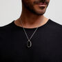Men's Large Onyx Dog Tag Locket 925 Silver, thumbnail 4 of 9