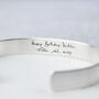 Personalised Wide Silver Handwritten Message Bangle, thumbnail 1 of 4