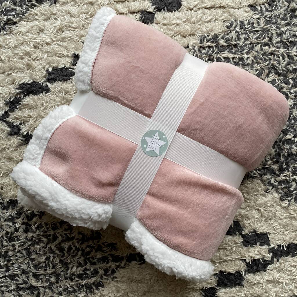 Personalised Velvet Sherpa Throw Blanket By Apricot Home
