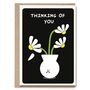 Thinking Of You Sad Flower Vase Sympathy Get Well Card, thumbnail 1 of 2