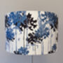 Botanical Lampshade In Navy And Pale Blues, thumbnail 2 of 3