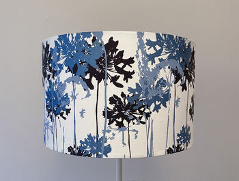 Botanical Lampshade In Navy And Pale Blues, 2 of 3