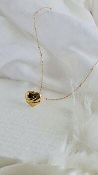 Hug Heart 18 K Gold Plated Pendant Necklace, 2 of 12
