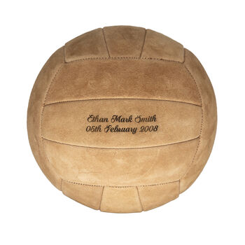 Personalised Engraved Hand Sewn Suede Leather Football Ball Size Five, 8 of 12