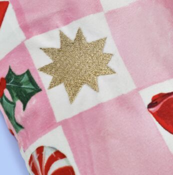 Kissmas Soft Pink Velvet Stocking, 2 of 4