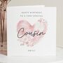 Personalised Floral Birthday Card For Cousin, thumbnail 1 of 7