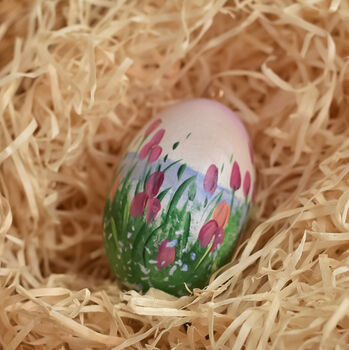 Hand Painted Easter Egg Decoration Meadow Three, 2 of 5