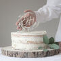 Personalised Floral Wooden Wedding Cake Topper, thumbnail 2 of 5