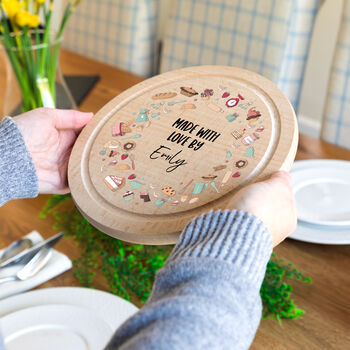 Personalised Cake Serving Board Made With Love By Baking Gift, 2 of 4