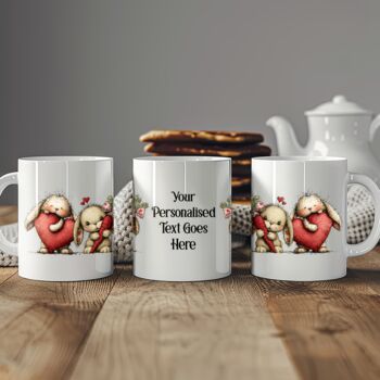 Personalised Whimsical Valentine Anniversary Love Animals Mug, 7 of 10
