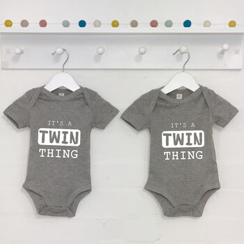 'It's A Twin Thing' Babygrow Set For Twins, 2 of 3