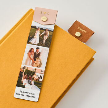 Personalised Metal And Leather Photo Bookmark, 2 of 4