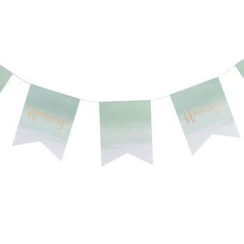 Mint Ombre Gold Foiled Hooray Party Bunting, 2 of 3