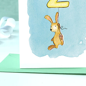 Rabbit Second Birthday Card, 2 of 9