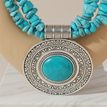 Turquoise Statement Necklace, 3 of 6