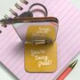 Personalised Yellow Mirror Keyring And Uplifting Note, thumbnail 2 of 3