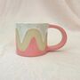 Handmade Ceramic Pink Wavy Mug, thumbnail 1 of 3