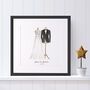 Wedding Dress And Suit Illustration, thumbnail 6 of 8