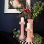 Column Ionic Ceramic Candle Holder Pink, thumbnail 4 of 5