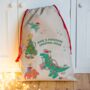 Personalised T Rex Dinosaur And Friends Christmas Sack, thumbnail 1 of 3